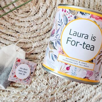 'Forty' Personalised Tea 40th Birthday Gift Set, 4 of 5