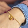 Personalised Gold Plated Star Birthstone Charm Bracelet, thumbnail 1 of 9