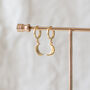 Gold Plated Crescent Huggie Earrings, thumbnail 2 of 10