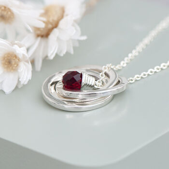 Personalised Russian Ring Garnet Crystal Necklace, 5 of 12