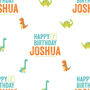 Personalised Birthday Dinosaur Wrapping Paper, thumbnail 2 of 3