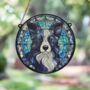 Border Collie Long Haired Stained Glass Effect Suncatcher, thumbnail 4 of 6