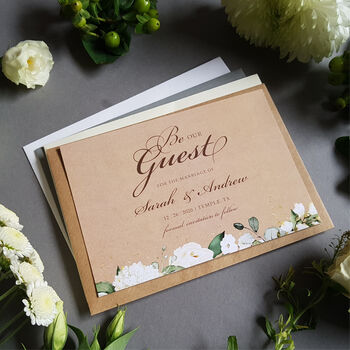 Be Our Guest Kraft Wedding Invitations Sample, 10 of 11