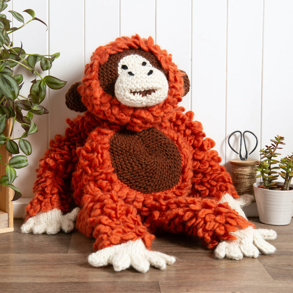 Giant David The Orangutan Knitting Kit, 1 of 8