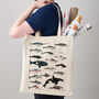 Whales And Dolphins Canvas Tote Bag, thumbnail 1 of 3