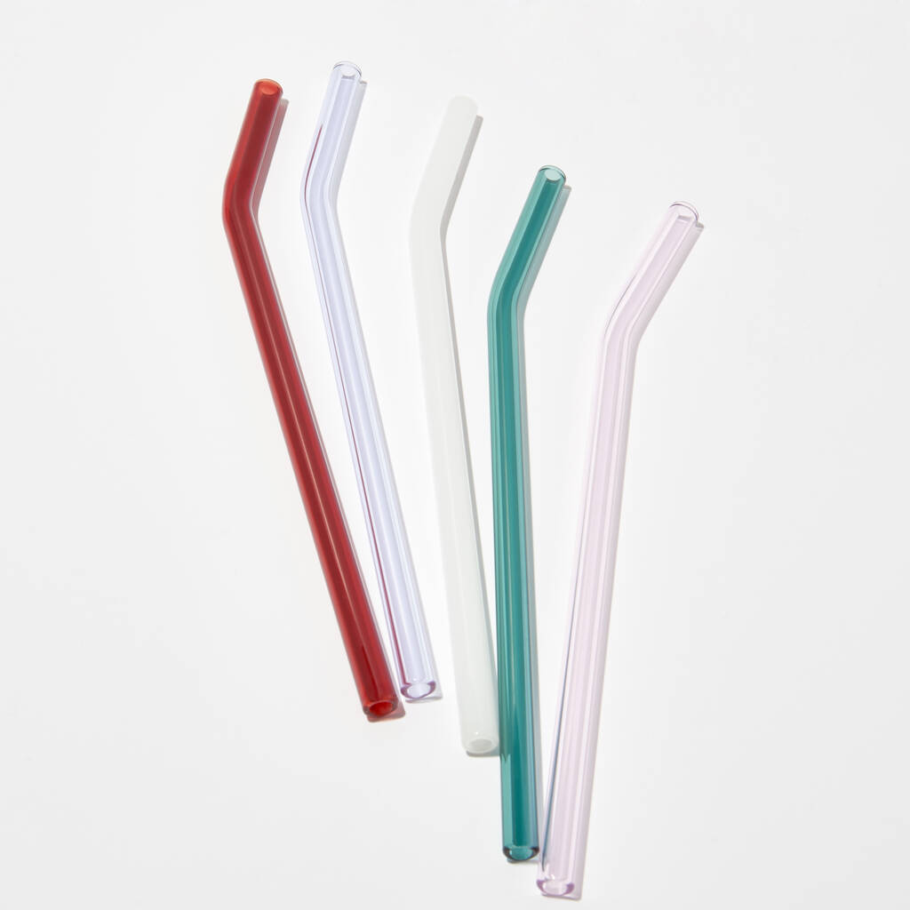 Set Of Two Reusable Glass Straws By Sucka
