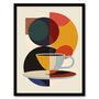 Coffee Cup Bauhaus Geometric Design Kitchen Art Print, thumbnail 1 of 3