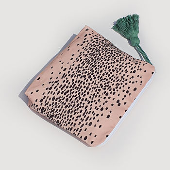 Leopard Print Personalised Make Up Zipper Pouch Bag, 7 of 9