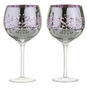Electroplated Lilac Filigree Gin Glass, 3 of 3