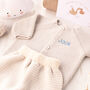 New Baby Pale Grey And Cream Knitted Outfit Gift Set, thumbnail 1 of 12