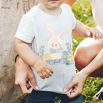 Easter Bunny And Chick Children's T Shirt Or Baby Grow, 2 of 5