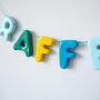 Personalised Handmade Blue And Yellow Name And Star Garland, thumbnail 4 of 4