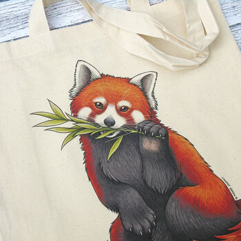 Red Panda Gusseted Tote Bag, 2 of 5