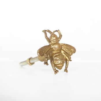 Antique Gold Finish Bee Door Knob Handle, 2 of 3