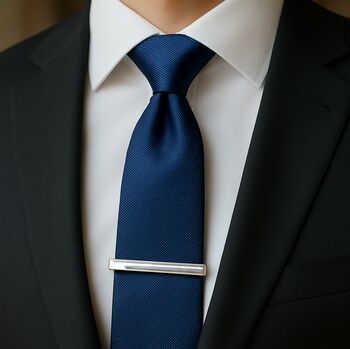 Tie Cufflink Wedding Gift Box For Groom Groomsmen Best Man With Clip Pocket Square, 2 of 7