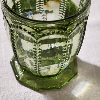 Set Of Four Bella Perle Green Glass Tumblers, 4 of 8