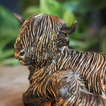Mother And Baby Highland Cow Ornament, 3 of 4