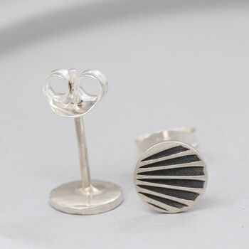 Simple Sterling Silver Studs With Art Deco Motif, 4 of 12