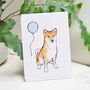 Party Shiba Inu Birthday Card, thumbnail 2 of 10