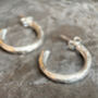 Eco Sterling Silver Textured Hoop Earrings, thumbnail 3 of 7