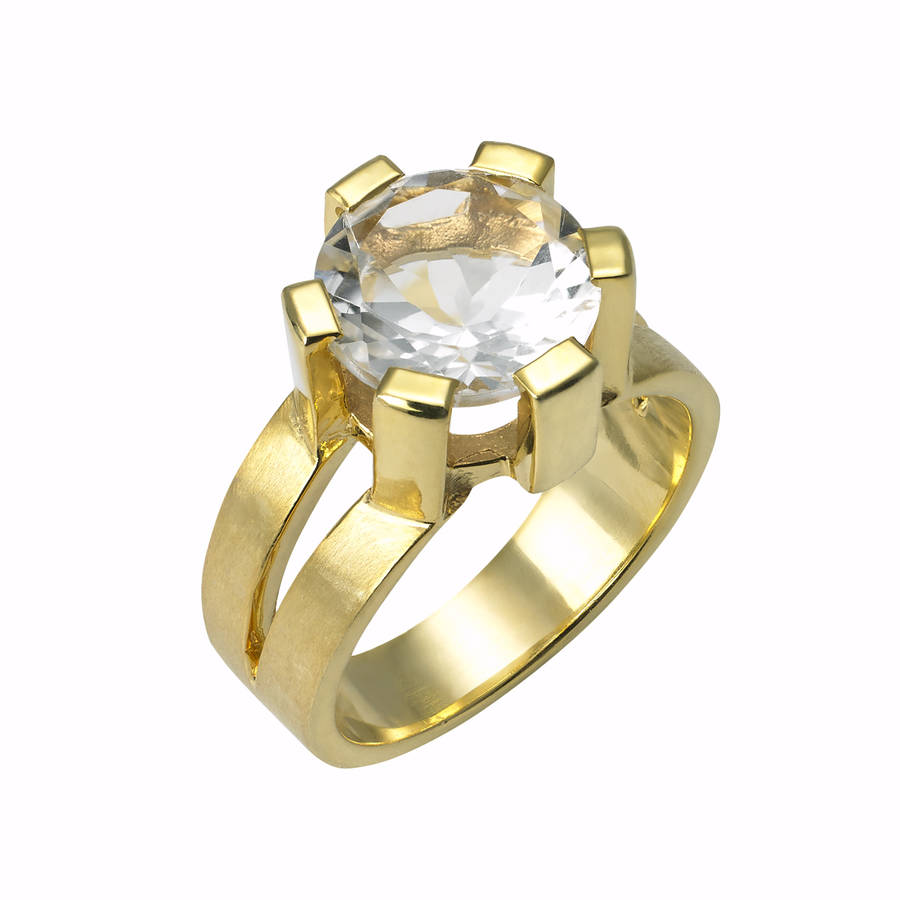 18ct Gold Vermeil Scandi Gemstone Ring By Sharon Mills London