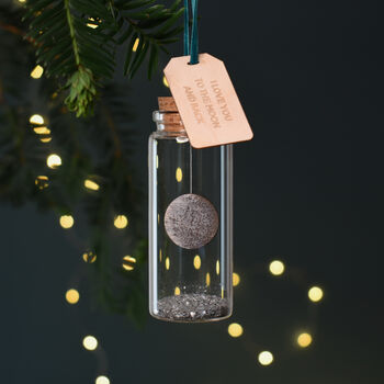 Personalised Moon Hanging Christmas Bauble, 3 of 7