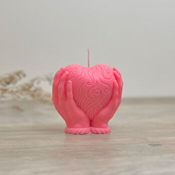 Pink Heart Shape Valentine's Scented Candle Gift, 6 of 9