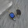 Labradorite Blue Topaz Earrings: Sterling Silver Drop, thumbnail 2 of 8