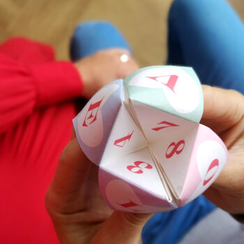 Digital Download Valentine Origami Fortune Teller Card, 7 of 10