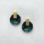 Marble And Gold Circle Stud Earrings, thumbnail 5 of 9
