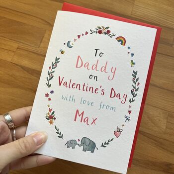 Personalised Valentine's Day Wreath Card For Daddy, 2 of 6