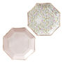 Ditsy Floral Design Rose Gold Foiled Paper Plates, thumbnail 2 of 3