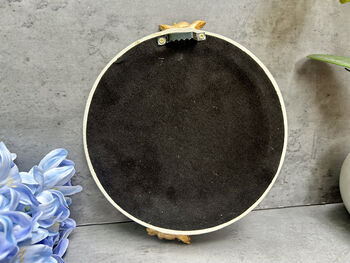 20cm Cream And Gold Decorative Wall Mirror – Floral Motif, 8 of 12