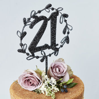 Personalised Floral Number Birthday Cake Topper, 2 of 7