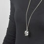 Skull Necklace On Long Chain With A Soft Relaxing Chime, thumbnail 1 of 6