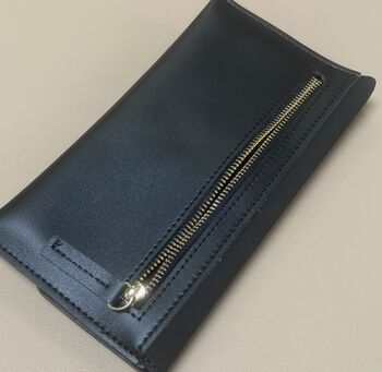 Vegan Leather Long Wallet In Black, 3 of 3