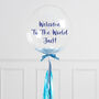 Personalised Baby Blue Tassel Confetti Bubble Balloon, thumbnail 1 of 3