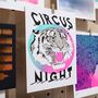 Circus Night Tiger Riso Print, thumbnail 1 of 7