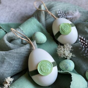 Hanging Goose Egg With Personalised Wax Seal, 7 of 9