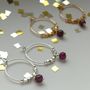 Petite Red Faceted Garnet And Fair Trade Hoops, thumbnail 9 of 9