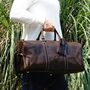 Leather Weekend Bag With Shoes Pocket, thumbnail 8 of 12