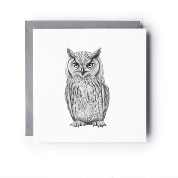 Horned Owl Woodland Greeting Card, 2 of 6