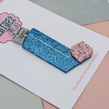 Blue Inhaler Glitter Resin Christmas Decoration, 2 of 4