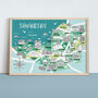 Somerset Map Print, thumbnail 1 of 2