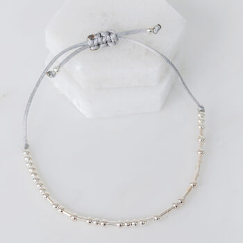 Silver 925 Morse Code 'Strong And Fearless' Bracelet, 3 of 6