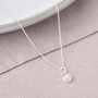 Gem Dot Pink Opal October Birthstone Necklace, thumbnail 3 of 5