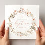 Pink Floral Personalised Baptism Card, thumbnail 2 of 4