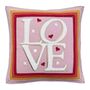 Big Love Cushion In Hand Embroidered Wool, thumbnail 2 of 6