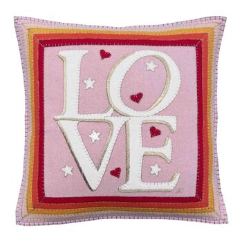 Big Love Cushion In Hand Embroidered Wool, 2 of 6