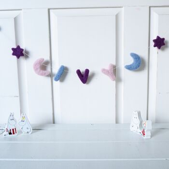 Personalised Moon And Stars Name Felt Garland, 4 of 12